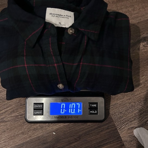 Abercrombie & Fitch A&F Women's Soft Flannel Shirt Xl Green Blue Red Plaid - Picture 9 of 9